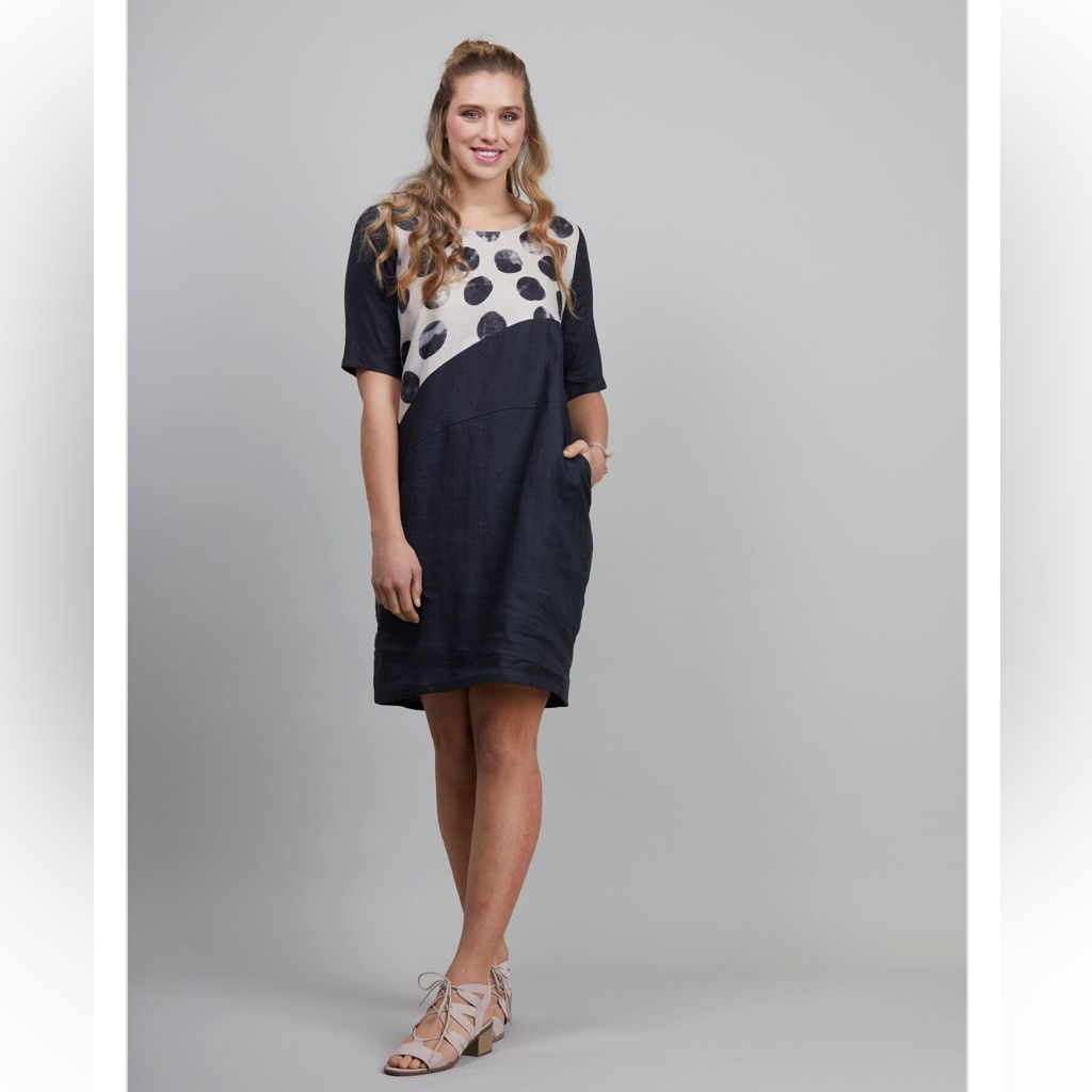 Nwt Foil Jacquard Women’s Potatoes Every Linen Dress Size 6